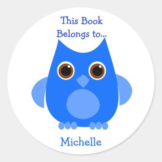 Sticker Rond Chouette bleue (Devant)