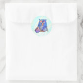 Sticker Rond Chouette bleue (Sac)