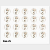 Sticker Rond Chouette boho minimaliste avec ballons (Feuille)