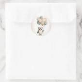 Sticker Rond Chouette boho minimaliste avec ballons (Sac)