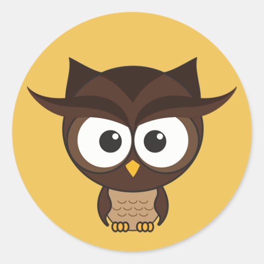 Sticker Rond Chouette Brown (Devant)