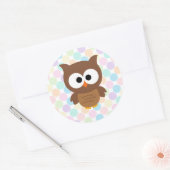 Sticker Rond Chouette Brown aux gros yeux (Enveloppe)