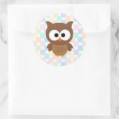 Sticker Rond Chouette Brown aux gros yeux (Sac)
