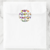 Sticker Rond Chouette colorée Motif (Sac)