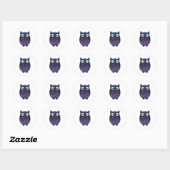Sticker Rond Chouette couchée (Feuille)