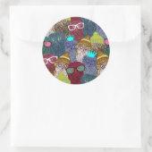 Sticker Rond Chouette dans la couronne (Sac)