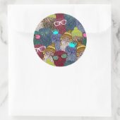 Sticker Rond Chouette dans la couronne (Sac)