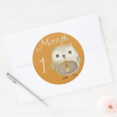 Sticker Rond Chouette d'automne 1 mois (Enveloppe)