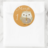 Sticker Rond Chouette d'automne 1 mois (Sac)