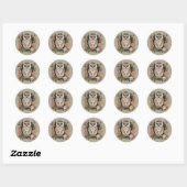 Sticker Rond Chouette de Cottagecore (Feuille)