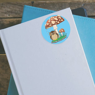 Sticker Rond Chouette de douche de printemps