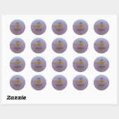 Sticker Rond Chouette de la forêt Merci (Feuille)