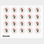 Sticker Rond Chouette de Noël (Feuille)