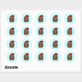 Sticker Rond Chouette de Noël (Feuille)