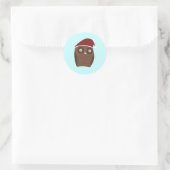 Sticker Rond Chouette de Noël (Sac)