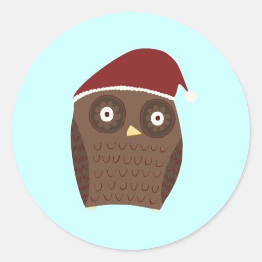 Sticker Rond Chouette de Noël (Devant)