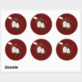 Sticker Rond Chouette de Noël Be Accueil mignonne (Feuille)