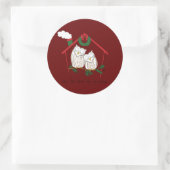 Sticker Rond Chouette de Noël Be Accueil mignonne (Sac)
