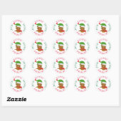 Sticker Rond Chouette de Noël Espère Joie Amour (Feuille)