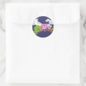 Sticker Rond Chouette de nuit colorée (Sac)