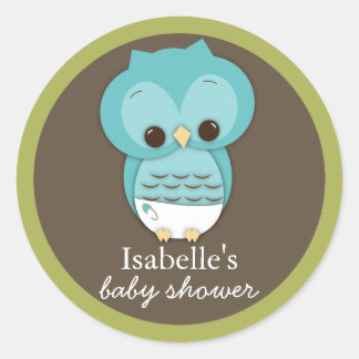 Sticker Rond Chouette de petit bébé doux Chouette Favoriser Sti
