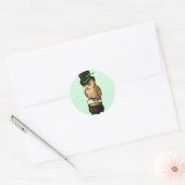 Sticker Rond Chouette de Saint Patrick Leprechaun gardien (Enveloppe)