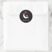 Sticker Rond Chouette de Saint Valentin (Sac)