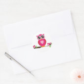 Sticker Rond Chouette des Coeurs (Enveloppe)