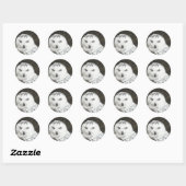 Sticker Rond Chouette des neiges (Feuille)