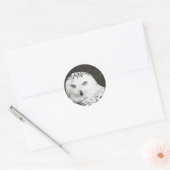 Sticker Rond Chouette des neiges (Enveloppe)