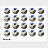 Sticker Rond Chouette des neiges par Paula Atwell (Feuille)