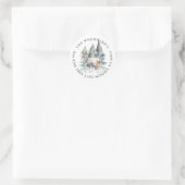 Sticker Rond Chouette effraie rustique aquarelle de vacances (Sac)