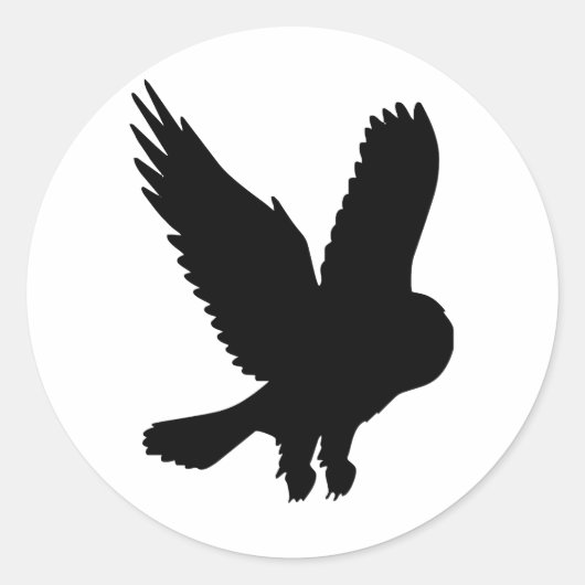 Sticker Rond Chouette en vol (Devant)