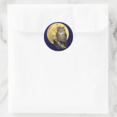 Sticker Rond Chouette et Pleine lune (Sac)