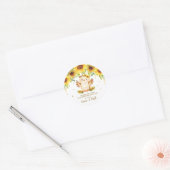 Sticker Rond Chouette florale de tournesol Merci Favoriser Part (Enveloppe)