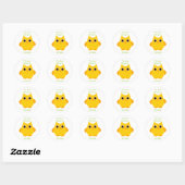 Sticker Rond Chouette jaune (Feuille)