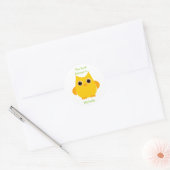 Sticker Rond Chouette jaune (Enveloppe)