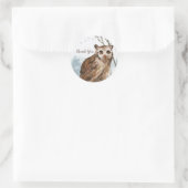 Sticker Rond Chouette Merci aquarelle (Sac)