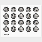Sticker Rond Chouette Perle de Cristal Blanc (Feuille)