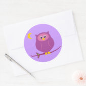 Sticker Rond Chouette pourpre (Enveloppe)