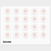 Sticker Rond 'Chouette rose', mignonne customisée (Feuille)