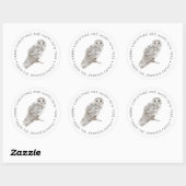 Sticker Rond Chouette rustique en hiver (Feuille)