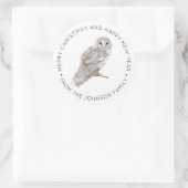 Sticker Rond Chouette rustique en hiver (Sac)