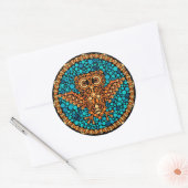 Sticker Rond Chouette sans fil, test de perception de couleur, (Enveloppe)