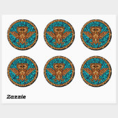 Sticker Rond Chouette sans fil, test de perception de couleur, (Feuille)