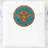 Sticker Rond Chouette sans fil, test de perception de couleur, (Sac)