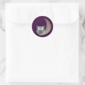 Sticker Rond Chouette sur la Lune (Sac)