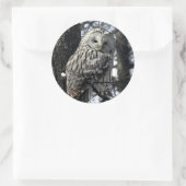 Sticker Rond Chouette surveillée (Sac)