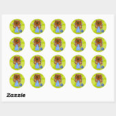 Sticker Rond chouette tricot (Feuille)