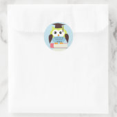 Sticker Rond Chouette verte/bleue (Sac)